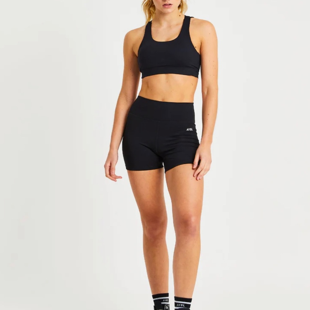 AYBL jet black core power shorts medium